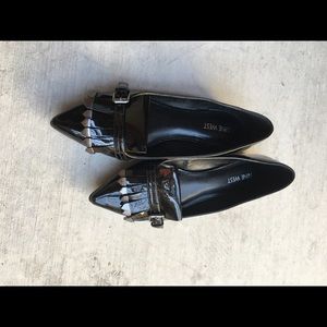 SOLD！like new ！Nine West 7.5 M BLACK Tessieo flat